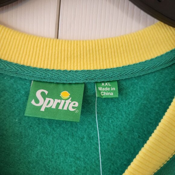 Sprite Logo Green Crewneck Sweatshirt XXL Unisex Cotton Blend NWT - Picture 7 of 10